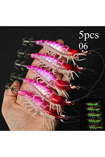 Choice 5 قطع - 06 - طعم صيد روبيان، 10.5 سم، طعم روبيان حقيقي للمياه المالحة،...