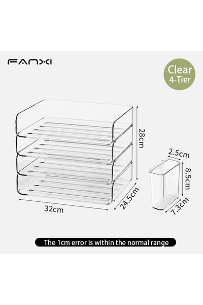 Choice 4-Tier-BT-H Desk Organizer with 2 Vertical File Holder, 4 Tier Stackab...