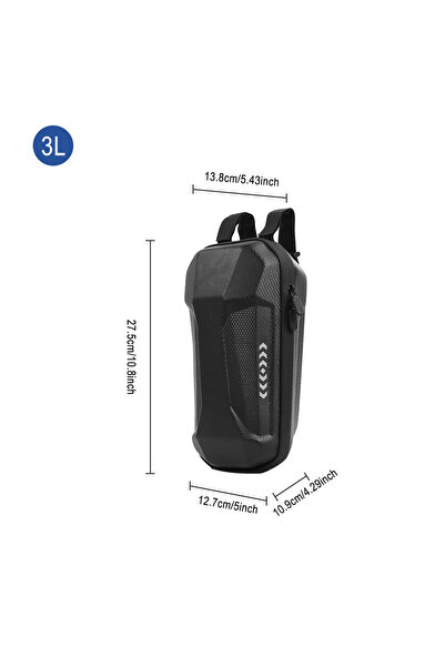 Choice حقيبة تخزين أمامية صلبة مقاومة للماء بسعة 2/3 لتر للدراجات الكهربائية ...