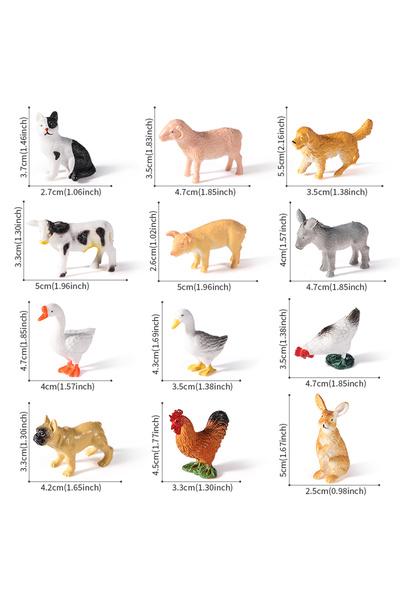Choice Farm Animal Series 12pcs Mini Farm Figurines Realistic Animal Model Do...