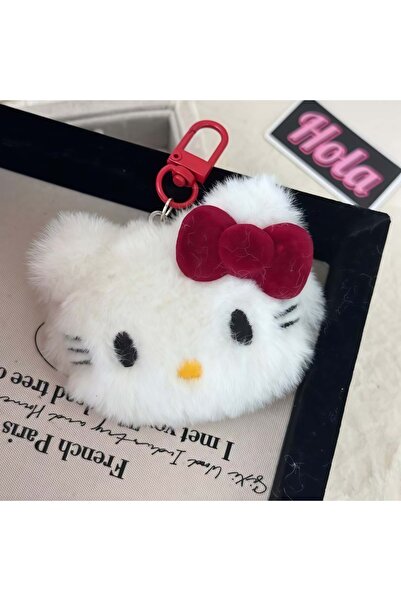 Choice green Kawaii Sanrio Hello Kitty Plush Keychain, Cute Fluffy Bag Charm ...