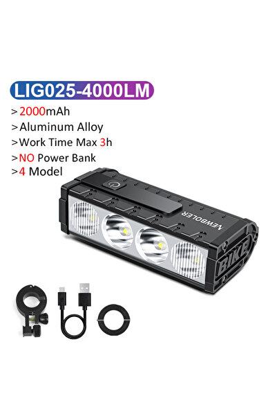 Choice مصباح دراجة أمامي من نيوبولر LIG025، بقوة 4000 لومن، وبطارية 2000 مللي...