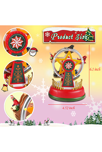 Choice Ferris wheel LED Christmas Carousel Decoration Music Box with Lights H...