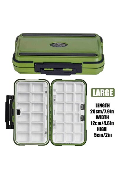 Choice صندوق أدوات صيد مقاوم للماء من بيج جرين كازولو، قطعة واحدة، يدور 360 د...