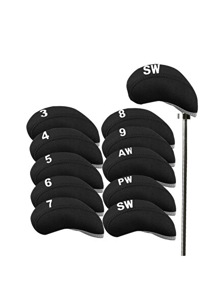 Choice مجموعة أغطية رؤوس مضارب الجولف السوداء، 10 قطع، مع واقي للمضرب، خفيفة ...