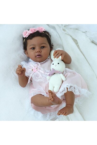 Choice دمية أبيجيل البيضاء الواقعية مقاس 46 سم (18 بوصة) من NPK، ذات بشرة داك...