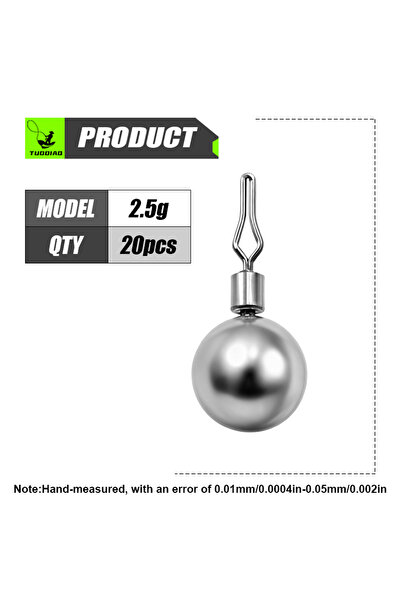 Choice 2.5 غرام - 20 قطعة [TUODIAO] ثقل غطس دائري، هبوط ثابت، وزن مركز، رمي سلس