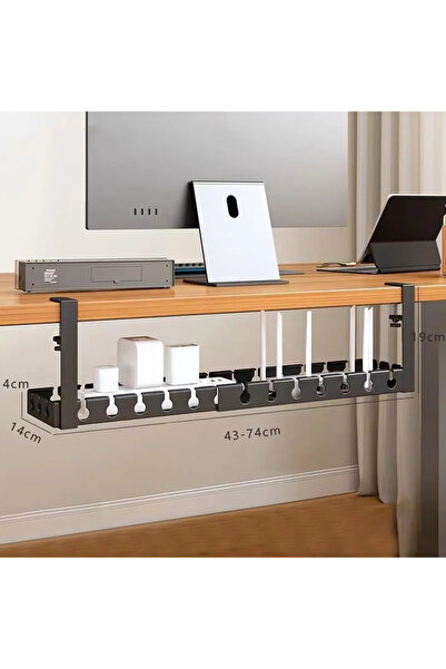 Choice صينية قابلة للسحب لإدارة الكابلات أسفل المكتب، حامل شريط الطاقة بدون ح...