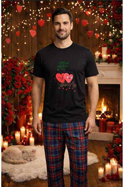 MVRDAR Set pijamale barbati bumbac Colectia Valentine's Day, Dragobete