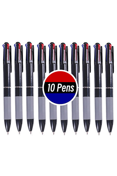 Choice 10 Pens 3 in 1 Red/Black/Blue Ink Color 0.7mm Student Ballpoint Pens B...
