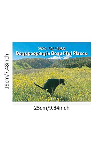 Choice Rapeseed flower dog 2026 Pooping Dog Calendar-Year Monthly Planner & A...