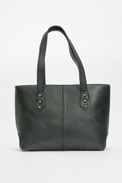 Dericlub حقيبة كتف نسائية من ميلينا جلد طبيعي أخضر