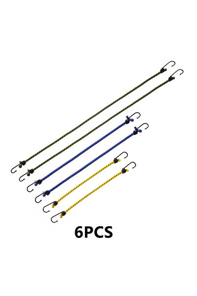 Choice مجموعة متنوعة من 6 قطع من الحبال المطاطية للتخييم في الهواء الطلق مع خ...