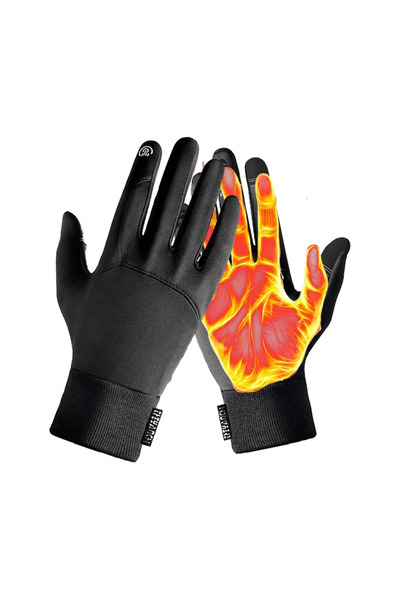 Choice M black Men's Winter Outdoor Sports Warm Gloves, Plush and Thickened D...