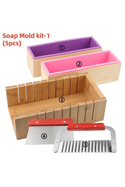 Choice Soap Mold kit 1 DIY Handmade Soap Making Kit Bamboo Cutting Box and In...