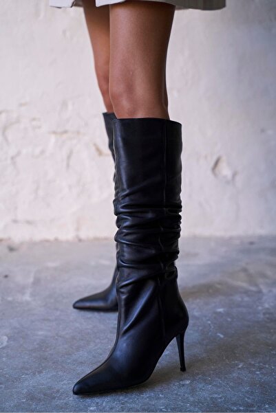 PELİN'İN AYAKKABILARI NOİRE SİYAH DERİ ÇİZME