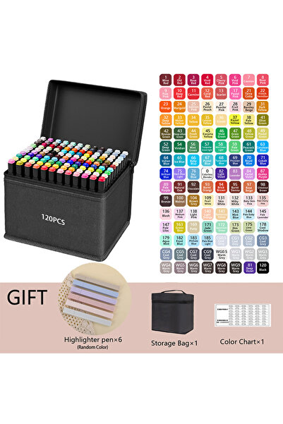 Choice 120 قلم تلوين كحولي للرسم، بألوان 24/36/48/60/80/120/168/262، برأسين، ...