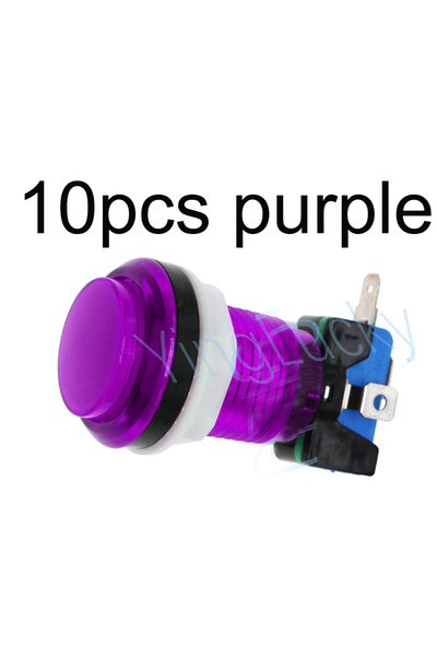 Choice 10pcs purple 10 pcs LED Arcade Game Push Button 5V 12v Led Light Illum...