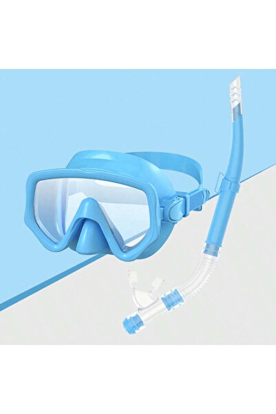 Choice مجموعة قناع غوص أزرق للبالغين من الزجاج المقوى، معدات غوص بانورامية اح...