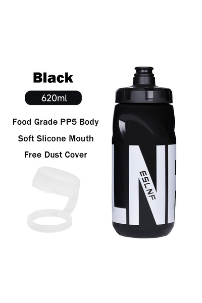 Choice زجاجة ماء سوداء محمولة للدراجات الهوائية، سعة 620 مل، خفيفة الوزن للغا...