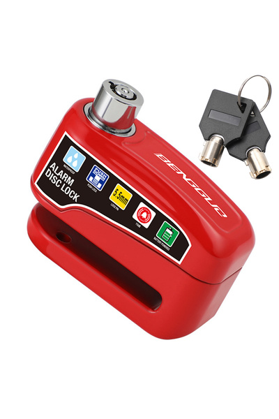 Choice قفل فرامل قرص العجلة للدراجات النارية من النوع A باللون الأحمر مع مفات...