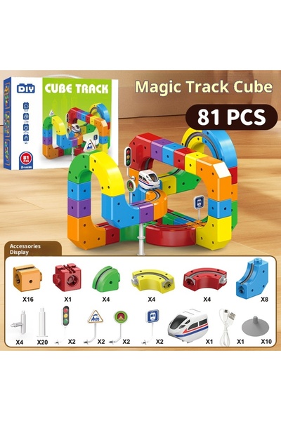 Choice Upgrade 81Pcs Electric Magnetic Track Set With Anti-Gravity Vehicles -...