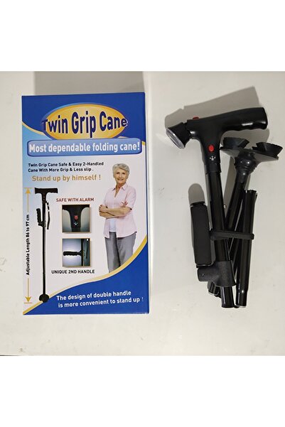 Choice عصا قابلة للطي والتمديد باللون الأسود، مزودة بإضاءة LED، عصا مشي موثوق...