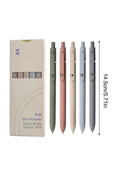 Choice3 مجموعة أقلام موراندي المكونة من 5 قطع بألوان قوس قزح، بتصميم بسيط، سر...