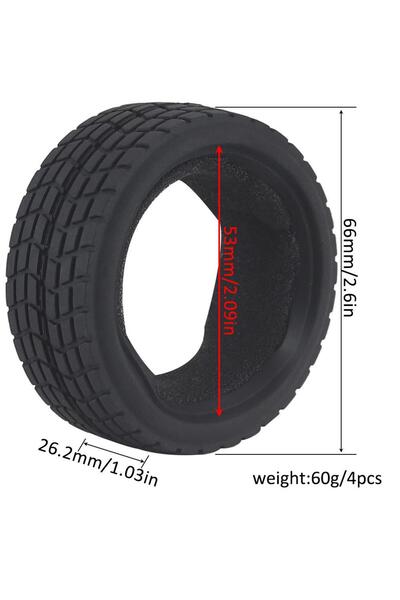 Choice12 A04-4 قطع إطارات سيارات للطرق المعبدة بمقياس 1:10، مقاس 63-68 مم، إط...