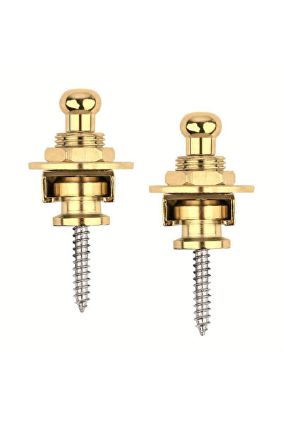 Choice 2pc Gold 2pcs premium alloy guitar with lock strap, gold and black, sa...