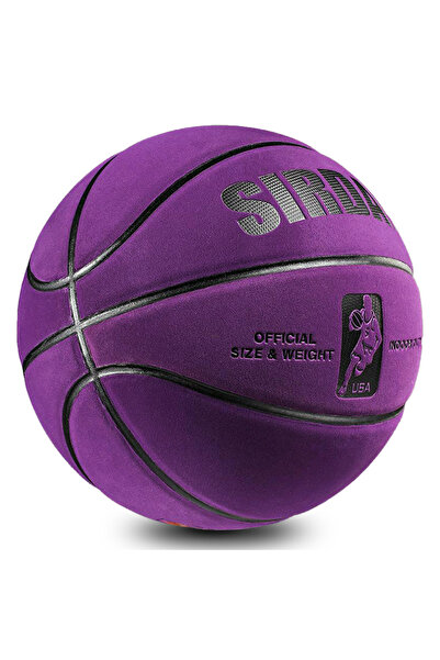 Choice كرة سلة بنفسجية رقم 7، مصنوعة من جلد سويدي عالي المرونة وألياف فائقة ا...
