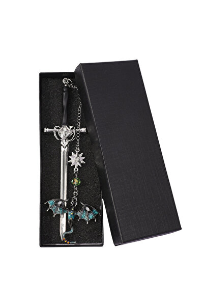 Miniso gift box A Fantasy Sword Dragon Metal Bookmark Vintage Pendant Teacher...