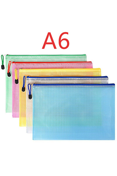 Choice A6 5PCS Stationery Storage Folder File Mesh Zipper Pouch A4/A5/A6 Docu...