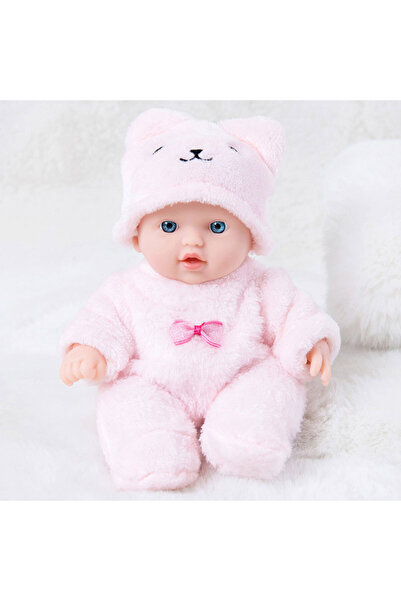 Choice دمية وردية مقاس 8 بوصات/20 سم، دمية طفل لطيفة مع بيجاما دب قطيفة، مصنو...