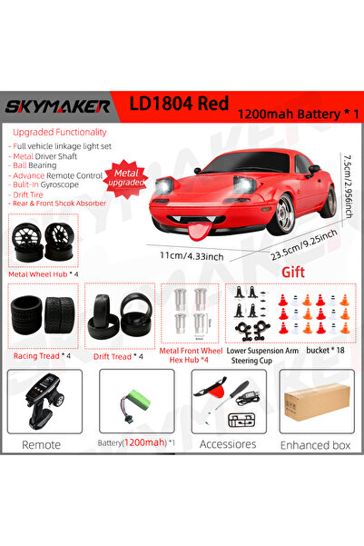 Choice سيارة التحكم عن بعد R-1B1200-C12B-18RB LDRC 1/18 دريفت مازدا MX5 2.4 ج...