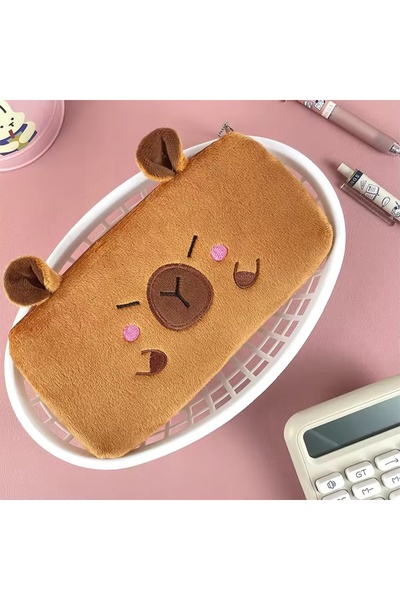 Choice Style D Cute Capibala Plush Pencil Case, Large Capacity Pencil Case, C...