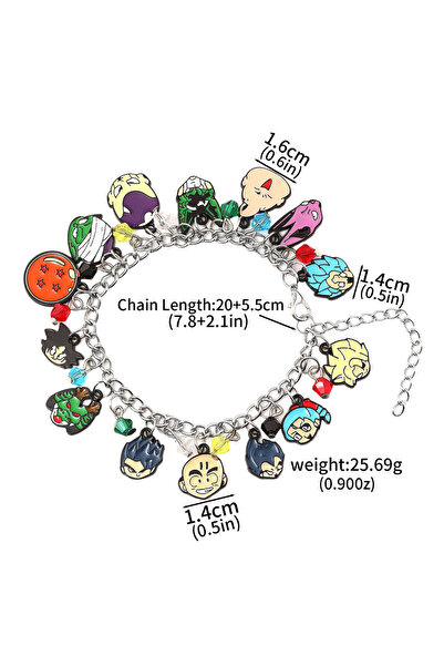 BANDAI B00220 قلادة دراغون بول أنمي ستوري، غوكو، خرز النجوم السبعة، سوار شخصي...