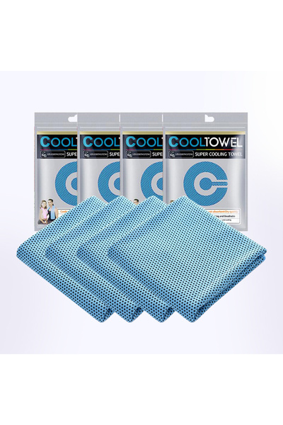Choice 4 pcs Blue 4pcs Cooling Towels (35.4 * 11.8 Inches), Soft Breathable S...
