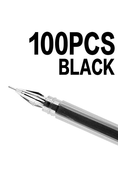 Choice مجموعة أقلام حبر جاف سوداء مكونة من 100 قلم، 12 قلمًا برأس ماسي، سن رف...