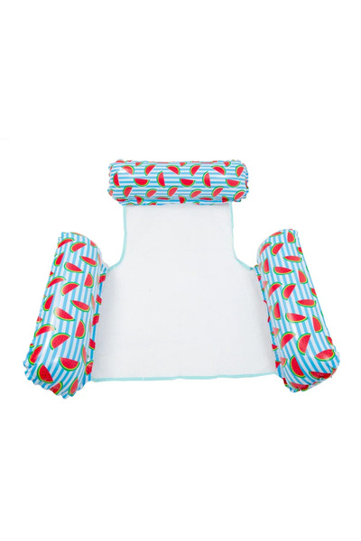 Choice مرتبة مائية عائمة قابلة للنفخ على شكل بطيخ للبالغين، مسند ظهر قابل للط...