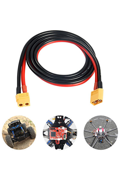 Choice كابل تمديد بطول 60 سم (40/60 سم) من نوع XT60، مقاس 12AWG، مزود بموصل X...