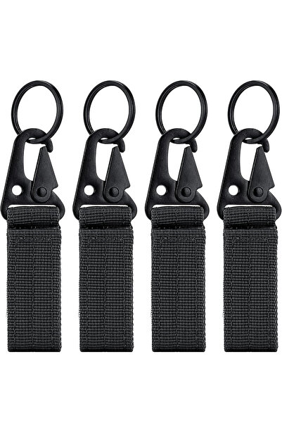 Choice black 4Pcs Nylon Tactical Carabiner Keychain Webbing Buckles Molle Bel...