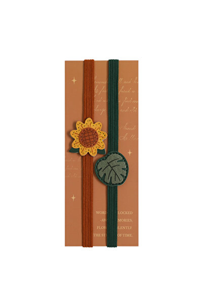 Choice Sunflower Decorative Elastic Notebook Strap 2 Pcs With Vintage Stitch-...