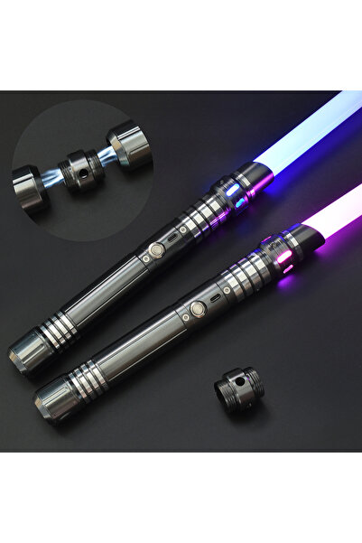 Choice5 سيوف ضوئية معدنية RGB رمادية زرقاء، قطعتان، للمبارزة، ذات حركة سلسة، ...