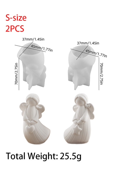 Choice S-2pcs 2Pcs Angel Silicone Moulds DIY Handmade Angel Plaster Resin Mou...