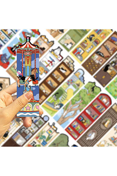 Choice 30 قطعة من فواصل الكتب على شكل قطط كرتونية لطيفة، فواصل كتب ورقية إبدا...