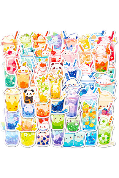 Choice 50PCS 50PCS Cute Pearl Milk Tea Cartoon Graffiti Stickers DIY Phone Gu...