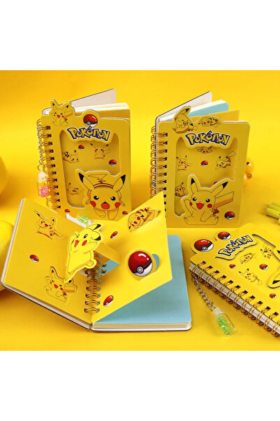 Choice دفتر ملاحظات بوكيمون بيكاتشو عشوائي، مُجلّد حلزوني، دفتر يوميات برسوما...
