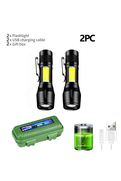 Choice مصباح يدوي صغير محمول بتقنية LED، قابل للتعديل من 1 إلى 6 قطع، مزود بإ...