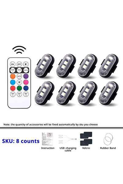 Choice 8 مصابيح RGB للوح التزلج والسكوتر، طقم إضاءة سفلية، جهاز تحكم عن بعد ل...